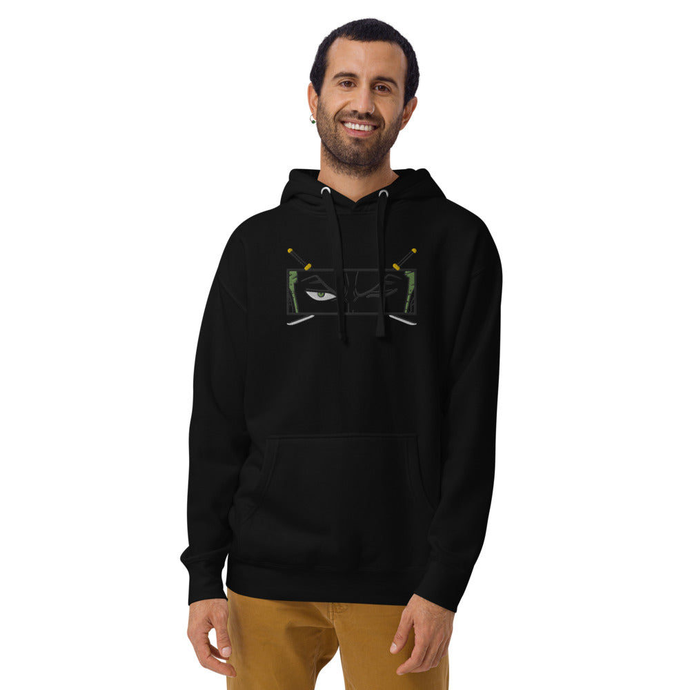 One Piece Zoro Blackout Hoodie | Embroidered Hoodie Collection 