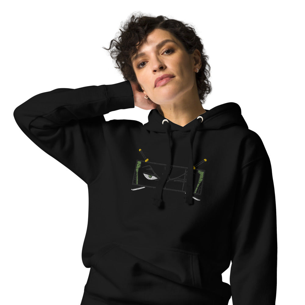 One Piece Zoro Blackout Hoodie | Embroidered Hoodie Collection 